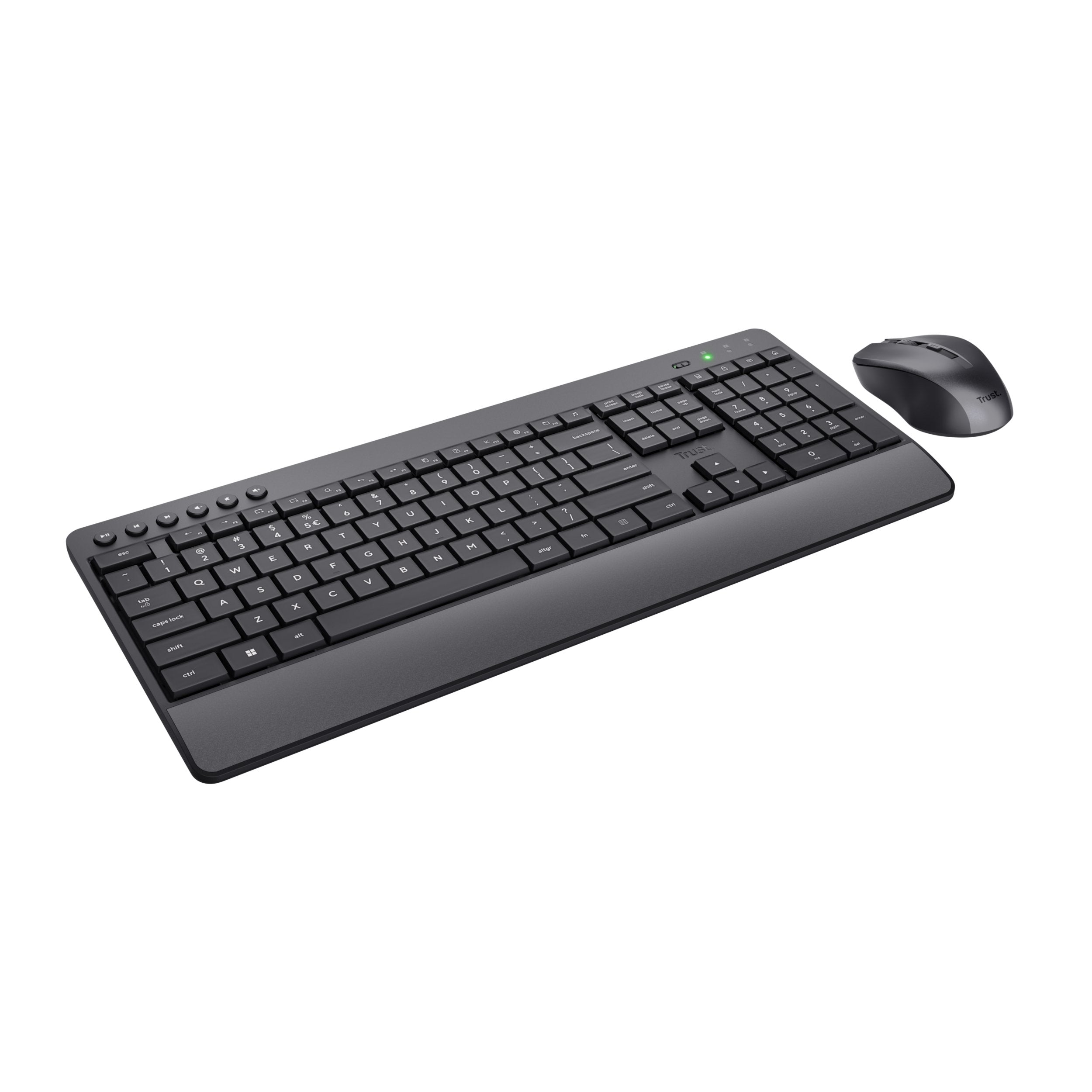 Trust Trezo Komfortables Set Aus Cableloser Tastatur Und Raton - Schwarz Ch