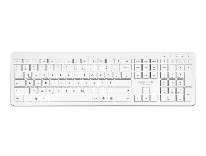 Delock Teclado (Aleman) Usb 2,4 Ghz Blanco (Flach)