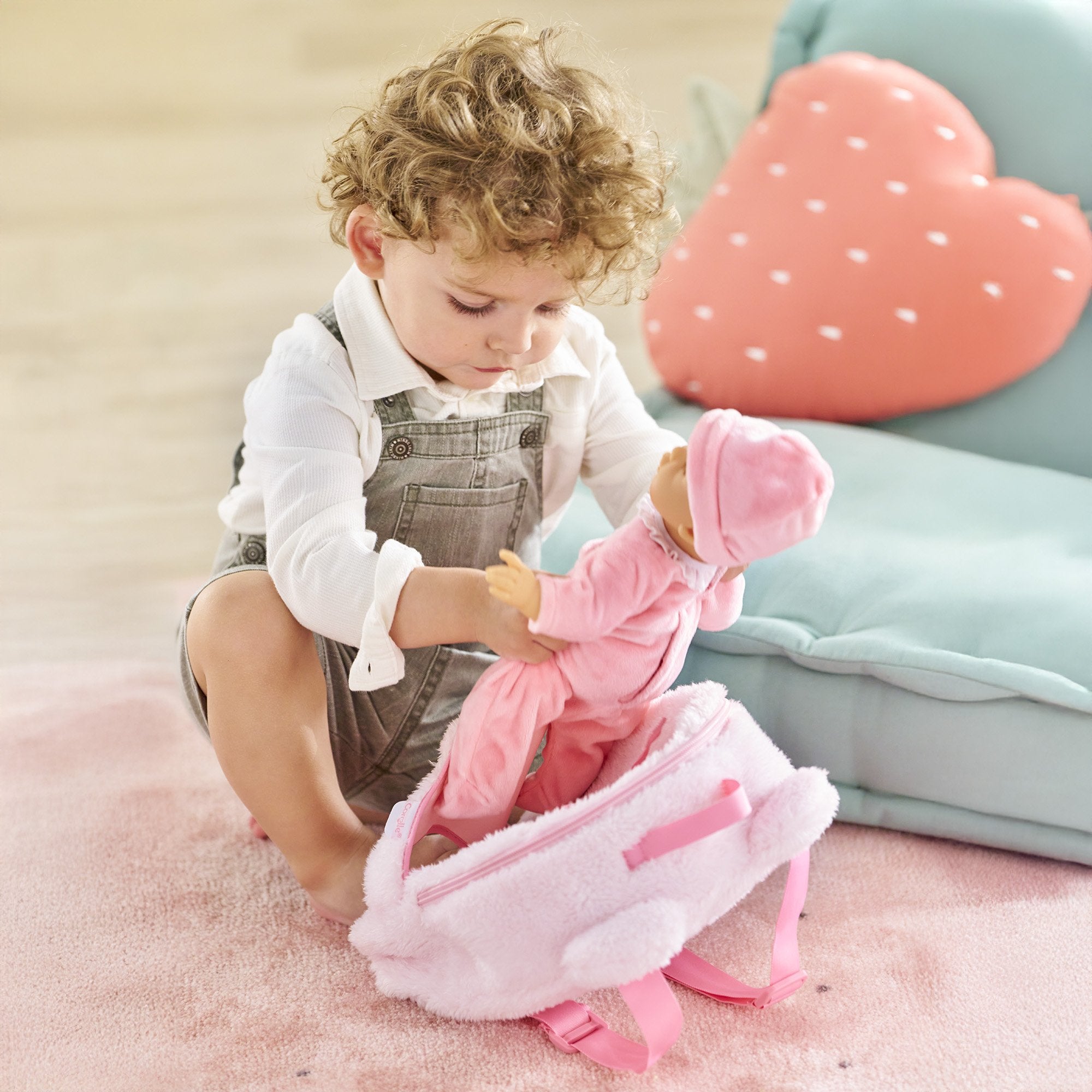 Simba-Dickie Mon Premier Poupon 30cm Plüschrucksack + Trage (Rosa/Rosa) 9000111170