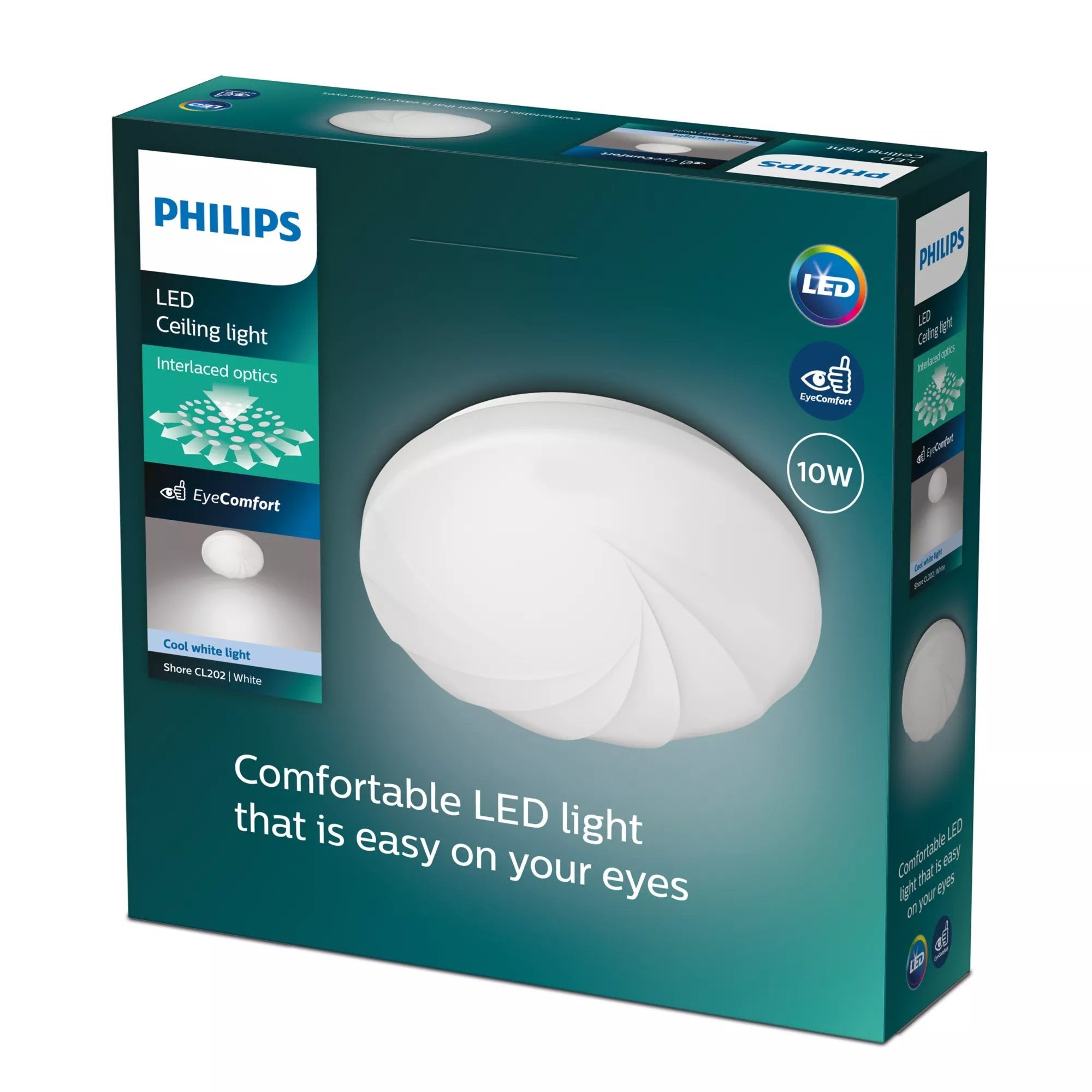 Plafón Interior De Led 10w 1100lm 4000k Luz Dia Mod. Shell Ø25x7,3cm Philips