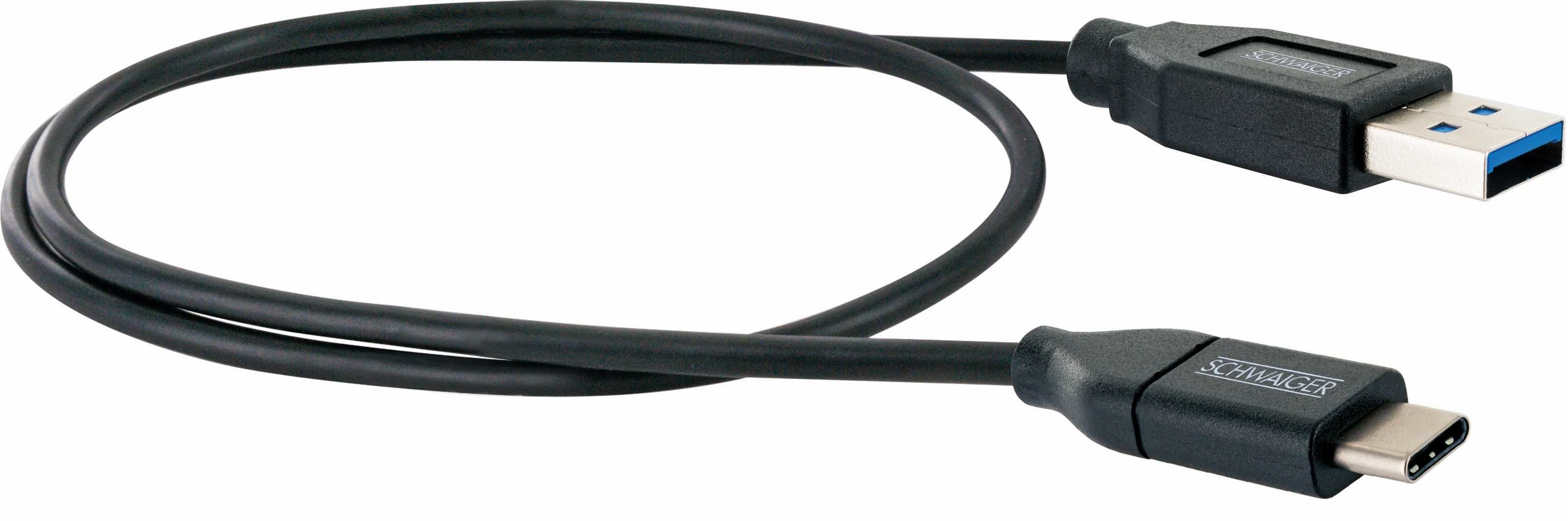 Schwaiger Cable Usb 3.0 A -> Conector Usb 3.1 C, 0.50m Negro