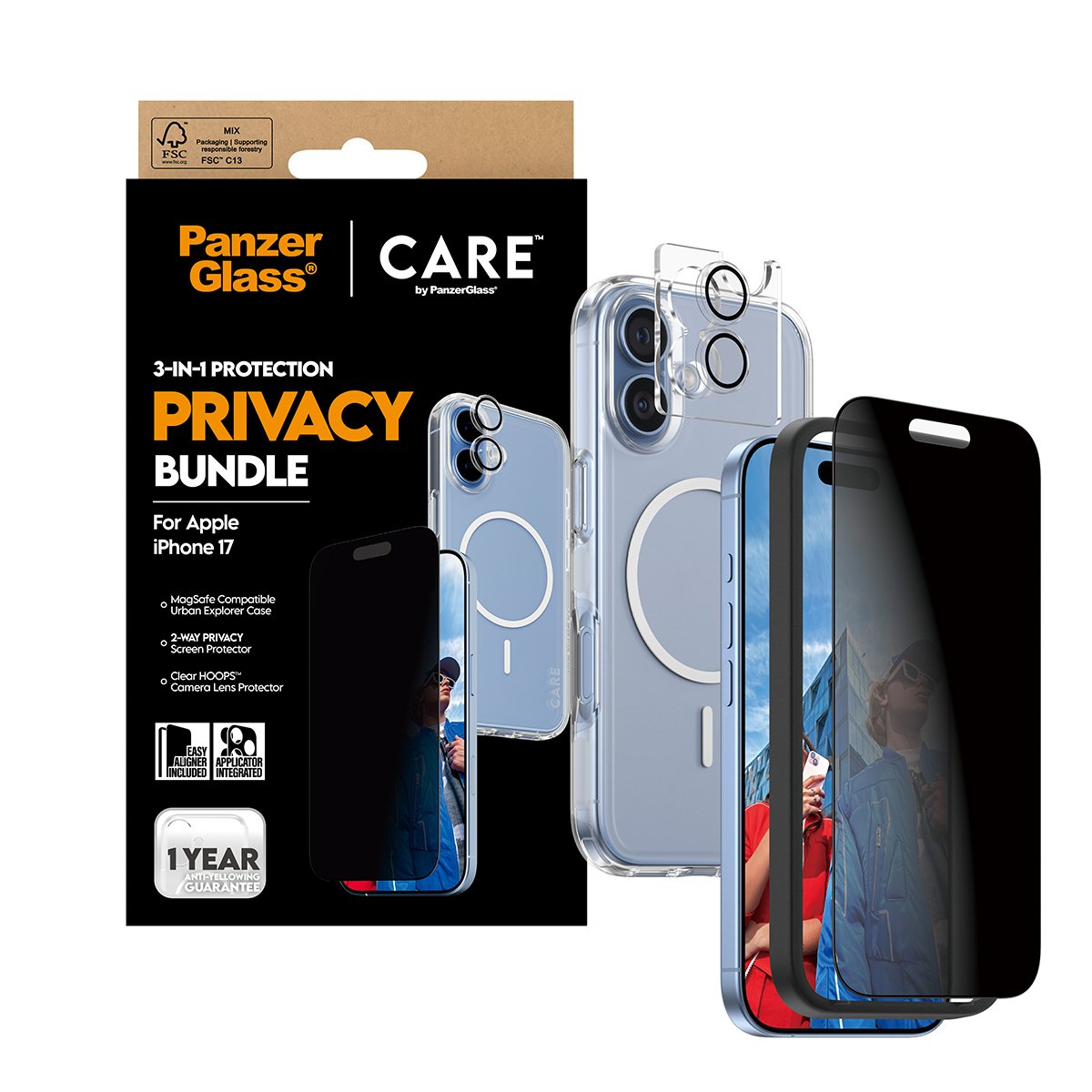 Panzerglass Care 3-In-1 Flagship Privacy Hndle Iphone 17