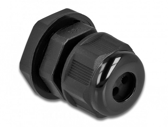 Delock 60373 Prensaestopas Pg9 Para Cable Redondo Con Tres Entradas De Cable Negro 2 Piezas