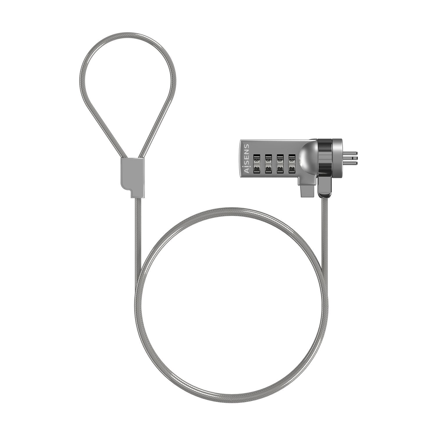 EAN 8436574707557 - AISENS ASLK-D40N01-SL cable antirrobo Plata 1,5 m imagen 1