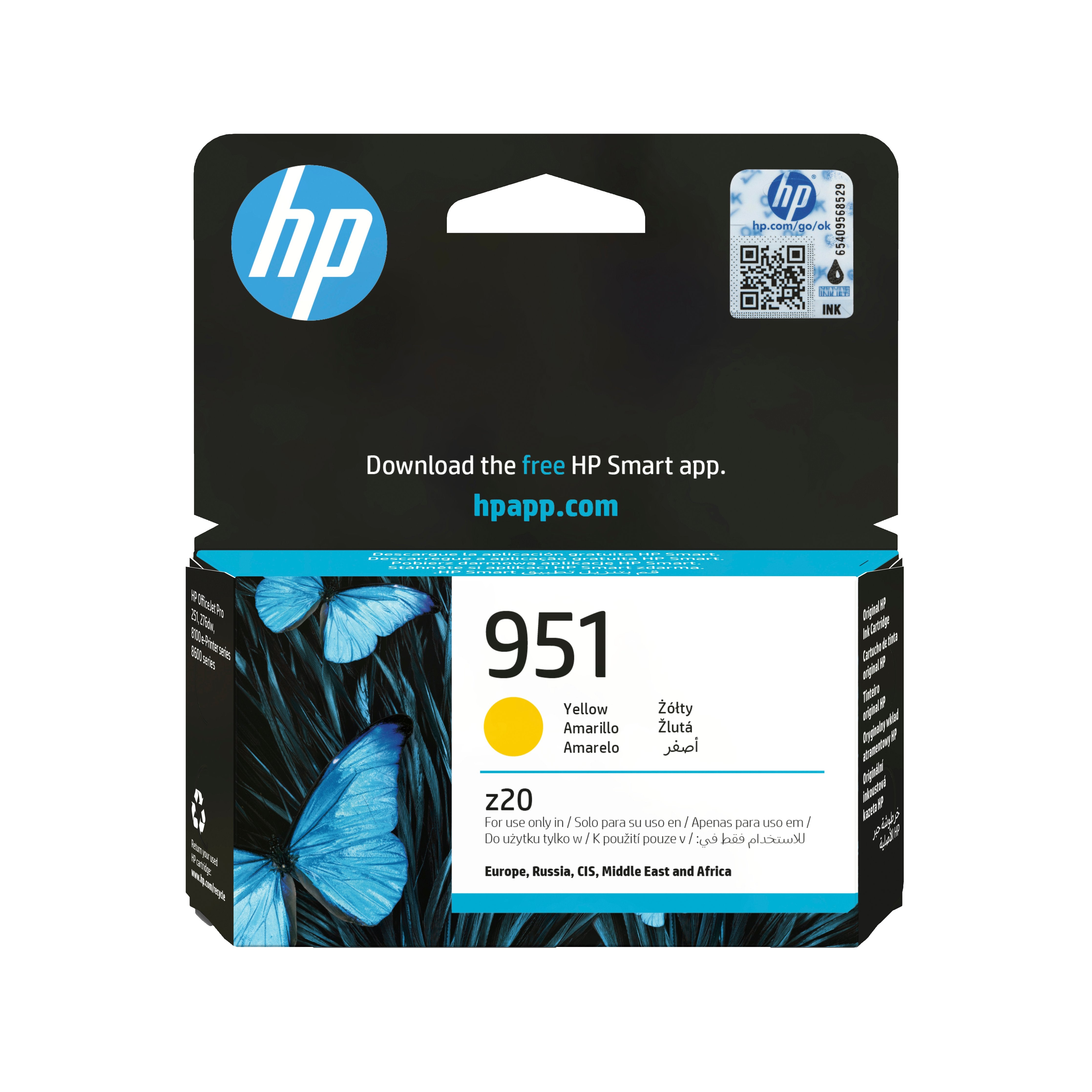 EAN 5712505494967 - HP 951 Yellow Original Ink Cartridge cartucho de tinta 1 pieza(s) Rendimiento estándar imagen 1