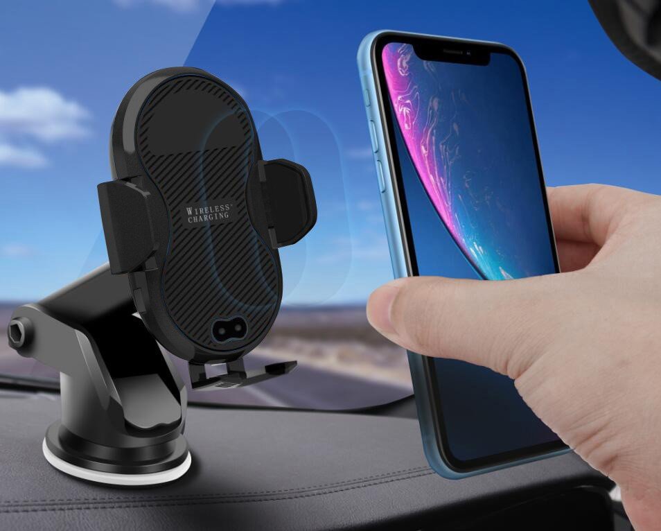Techly 108781 Automatic Car Smartphone Holder With Wireless Induction Qi Charger 10w
