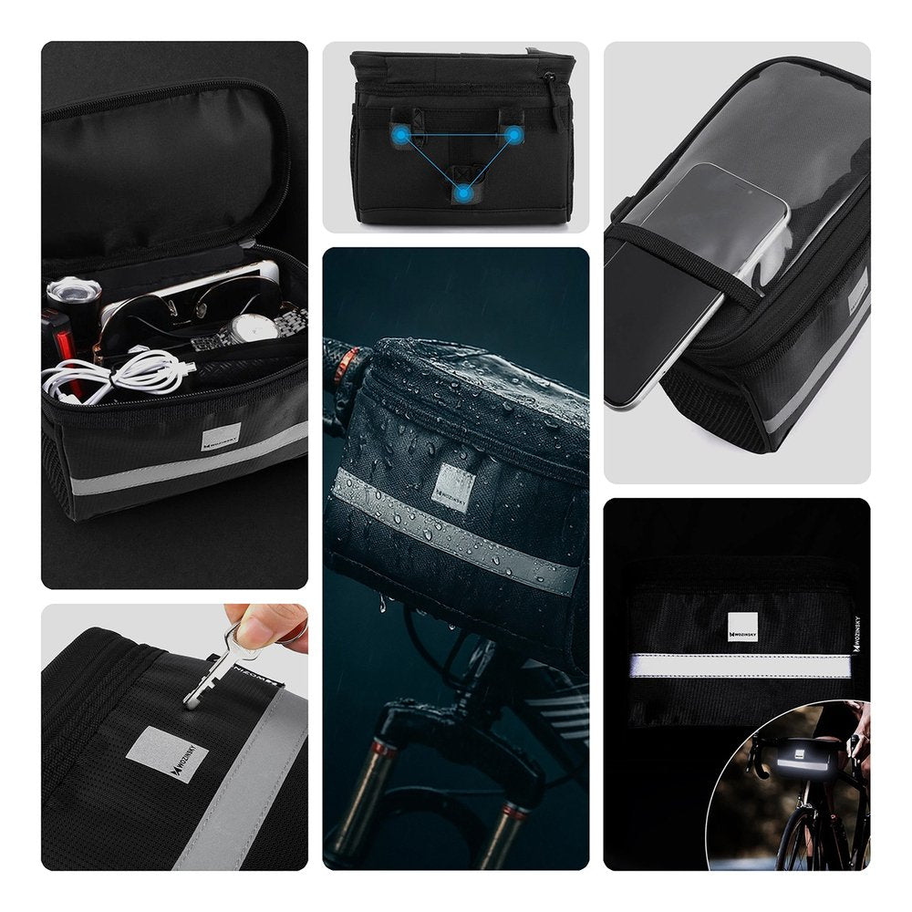 EAN 5907769300516 - Wozinsky WBB12BK Frente Bolsa de bicicletas 2 L Poliéster, PVC Negro imagen 3