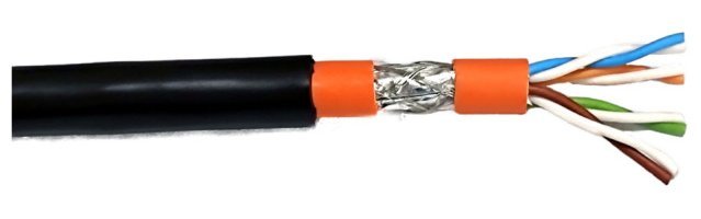 Cat.7 Innen- Aussencable 1200mhz Awg23 S Ftp,Pe Mantel, Cpr Fca, Innen Dca, Sw& Or, 25m