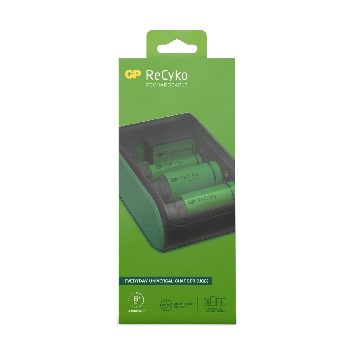 Gp Recyko Cargador Usb Universal - Carga Pilas: Aa, Aaa, C, D Y 9v