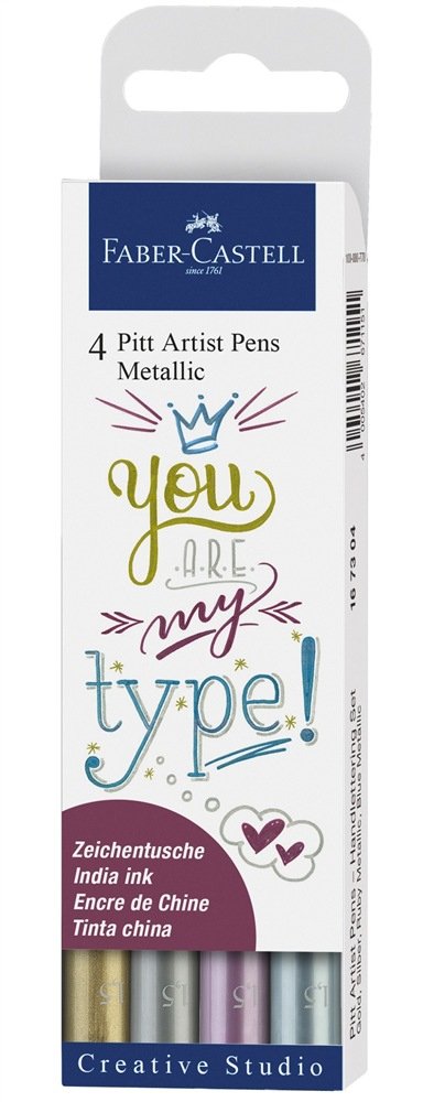 Faber Castell Rotuladores Pitt Artist Pen Metallic 1,5mm Estuche De 4 C/Surtidos