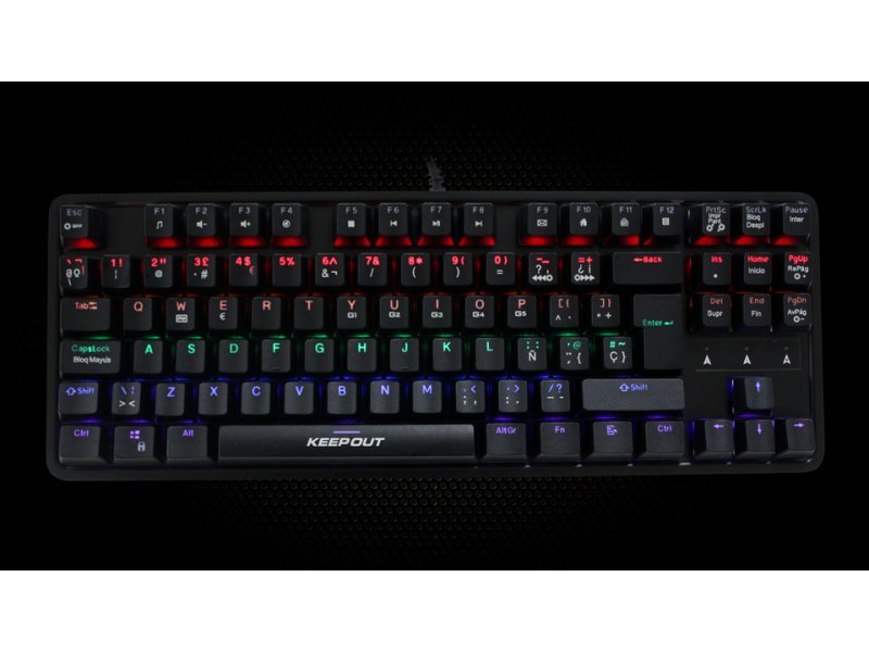 Teclado Mecanico Compacto Gaming Keepout F105 Retroiluminado Rgb Flow Teclas Programables 12 Teclas Multimedia