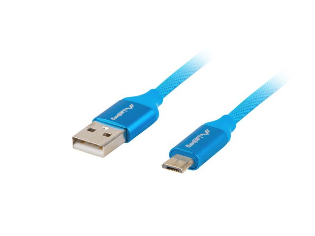 Lanberg Cable Usb Ca-Usbm-20cu-0010-Bl Conectores Usb A A Micro Usb Qc 3.0 1m Azul