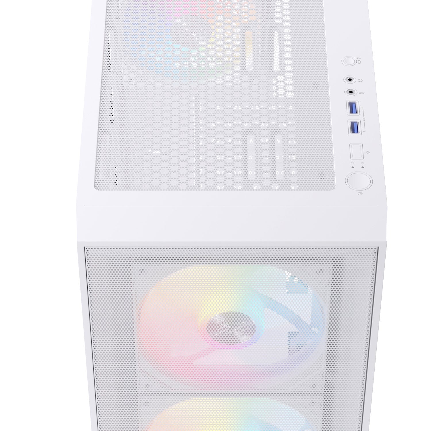 Caja Atx Semitorre Einarex P100 Rgb Blanca 3 Fans Excs-Pl-100r-W