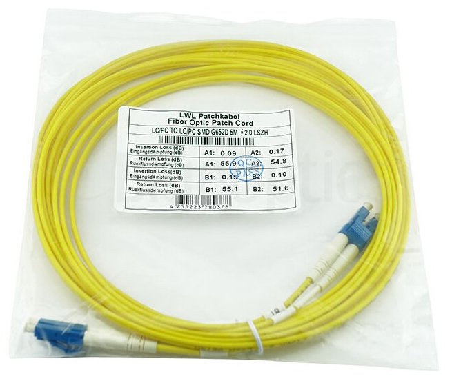 Blueoptics Sfp3131bu5mk Cable De Fibra Optica 5 M Lc G.657.A1 Amarillo