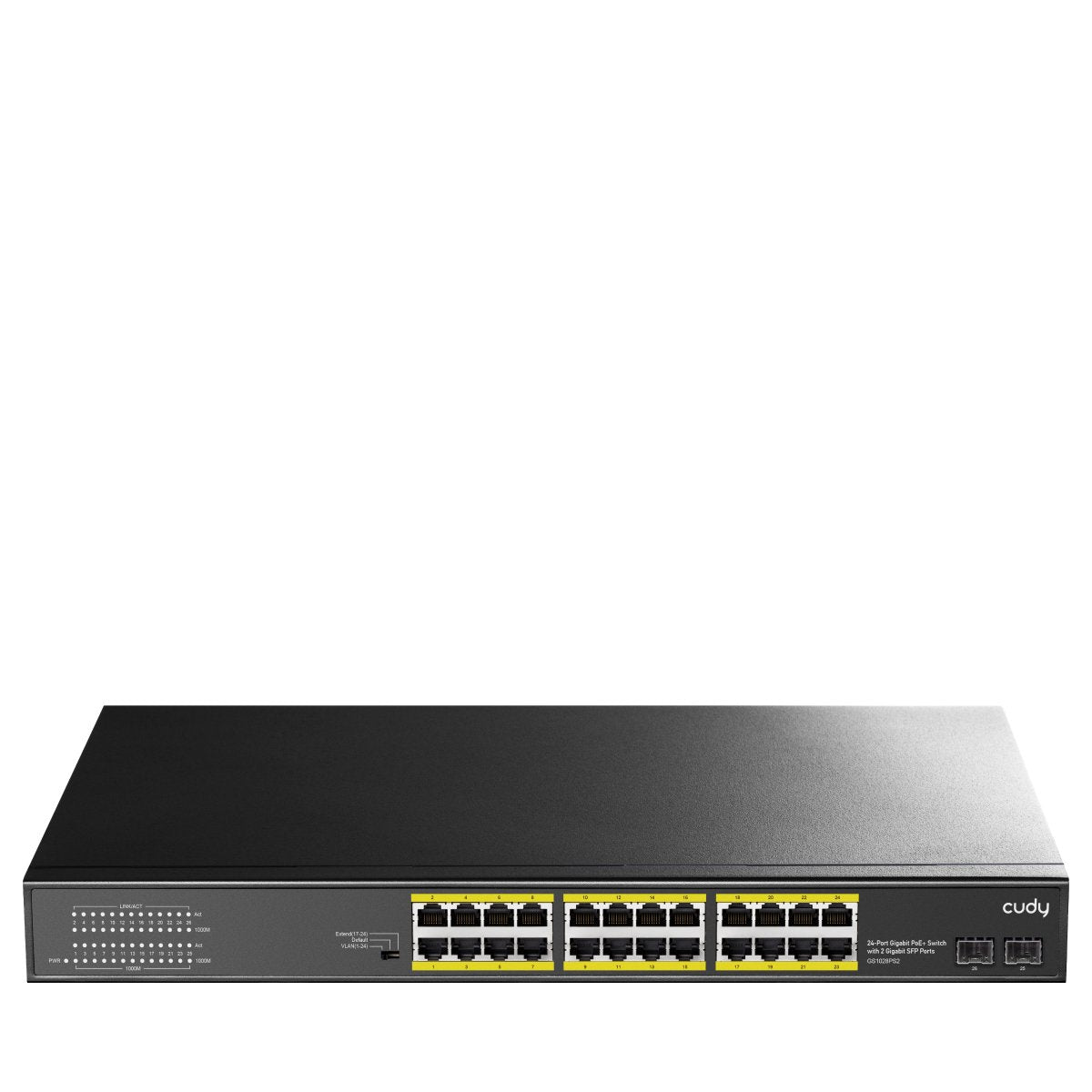 Cudy Gs1028ps2 Switch Gigabit Poe+ De 24 Puertos Con 2 Puertos Gigabit Sfp