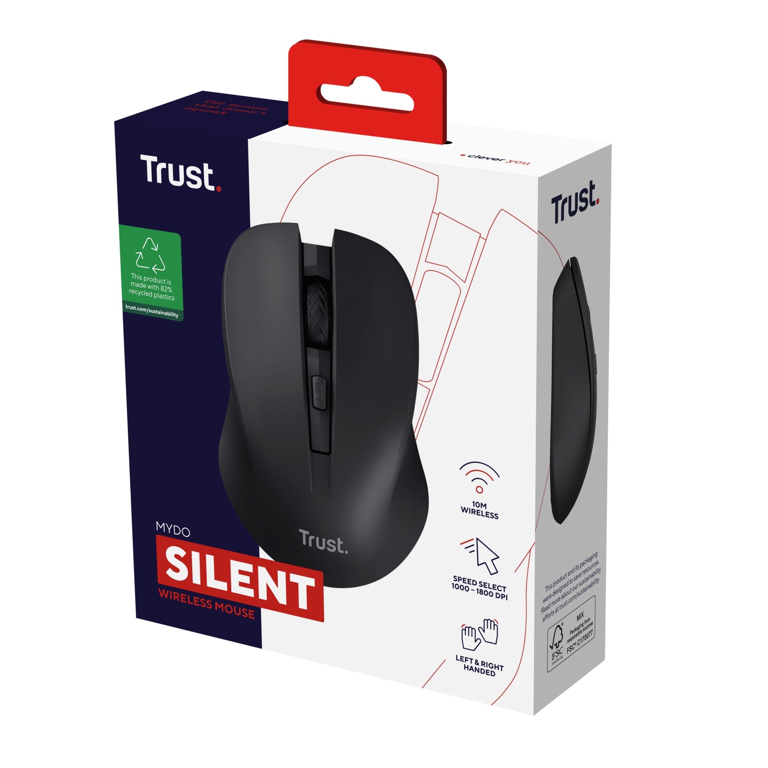 Ratón Inalámbrico Trust Mydo Silent Wireless Hasta 1800 Dpi