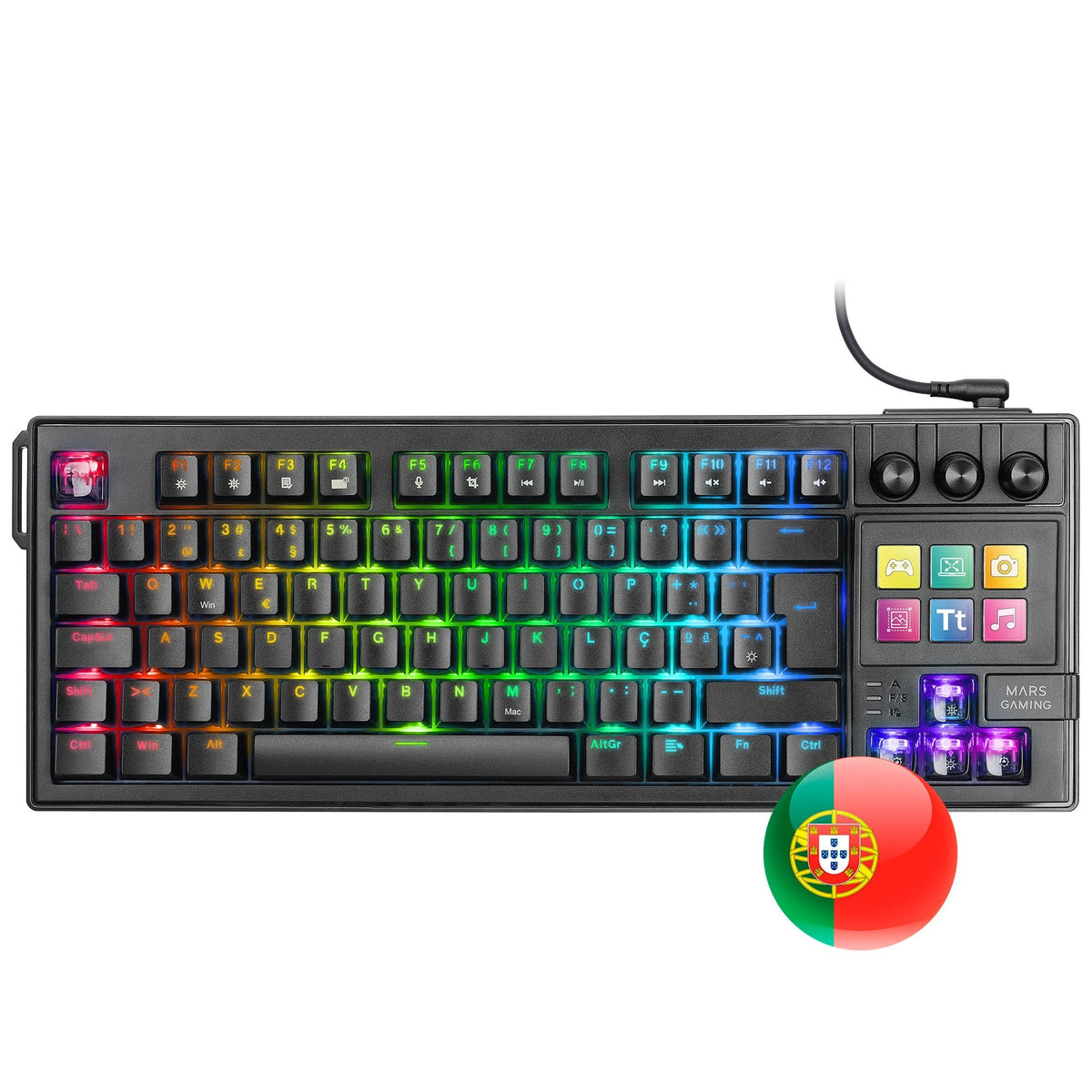 Teclado Gaming Mecánico Mars Gaming Mk-Master Switch Rojo Negro Incluye Smartdeck