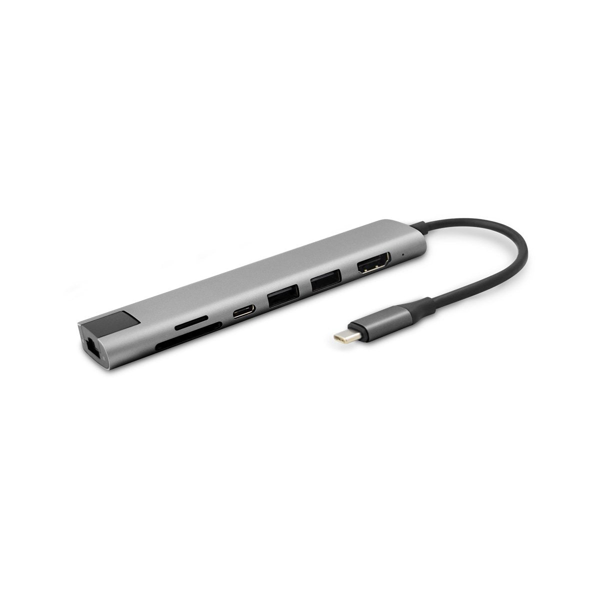Epico Hub Usb-C 7en1 A Hdmi 2usb-A Ethernet Microsd Usb-C - Gris Espacial