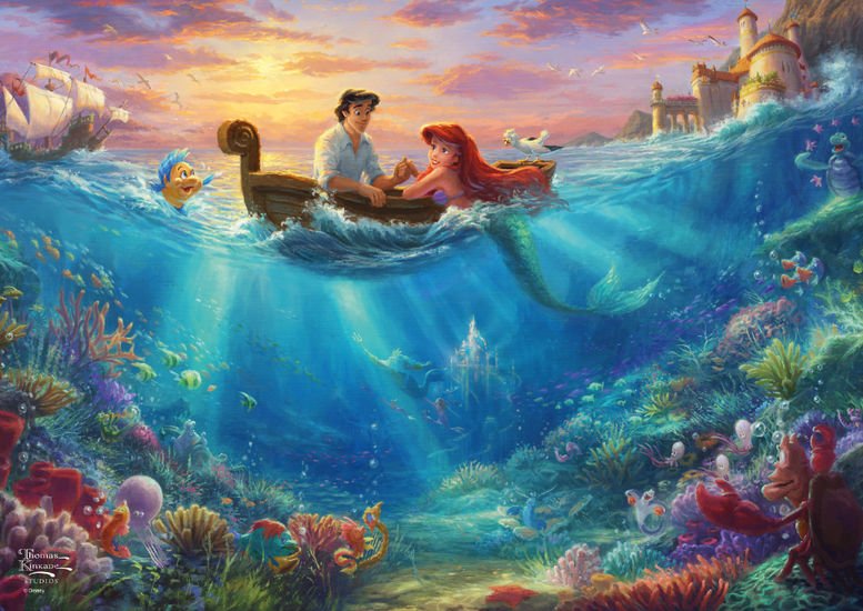 Puzzle Schmidt Spiele Thomas Kinkade Studios: Disney - Arielle In Der Nostalgie Metalldose, 59927