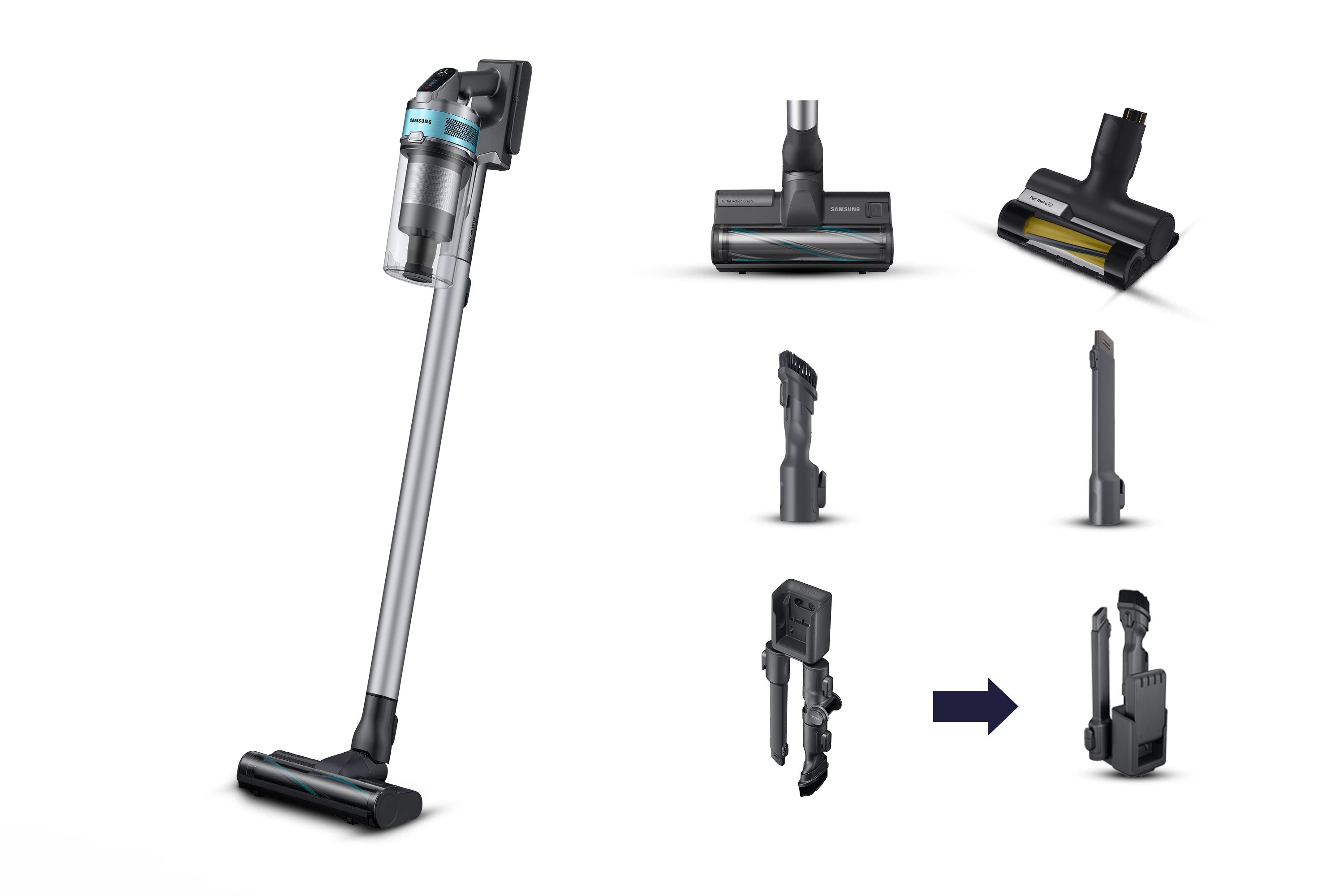 EAN 8806095108803 - Samsung VS20B75AGR1 Aspiradora escoba 2 en 1 Batería Secar Sin bolsa 550 W Negro, Color menta imagen 1