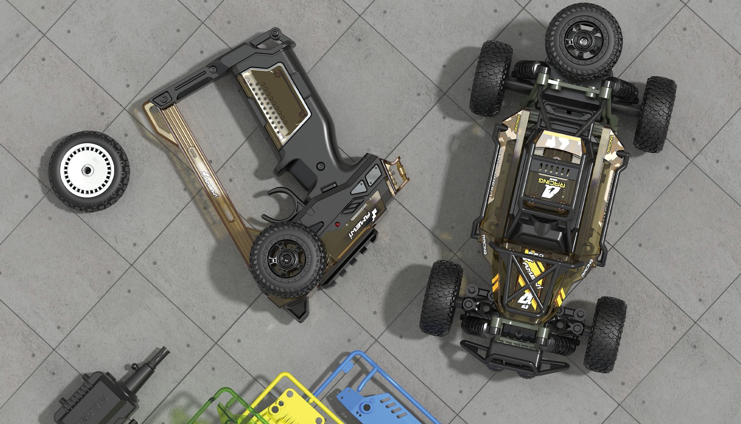 Amewi Rc Auto Desert Hggy Diy/Ohne Akku 71teile Verde/8+