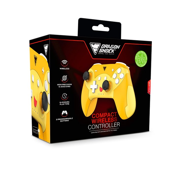 Dragonshock - Poptop Compact Bt - Mando Inalámbrico Bluetooth Pika Compact Compatible Nintendo Switch