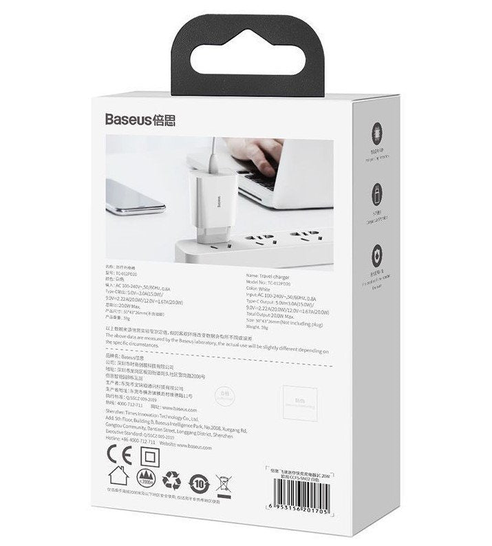 EAN 6953156201705 - Baseus Speed Mini Smartphone Blanco Corriente alterna Carga rápida Interior imagen 11