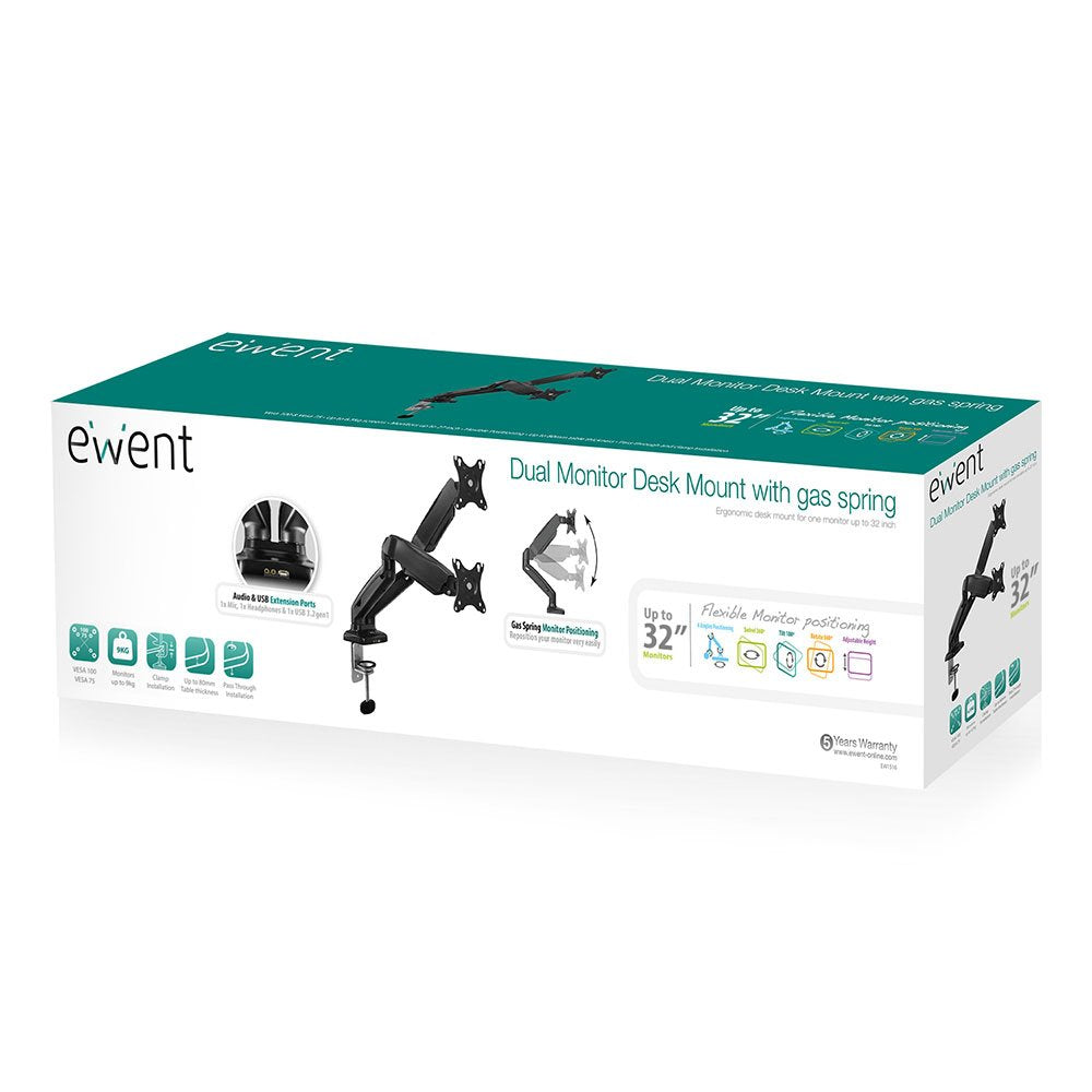 EAN 8054392615047 - Ewent EW1516 soporte para monitor 81,3 cm (32") Escritorio Negro imagen 4