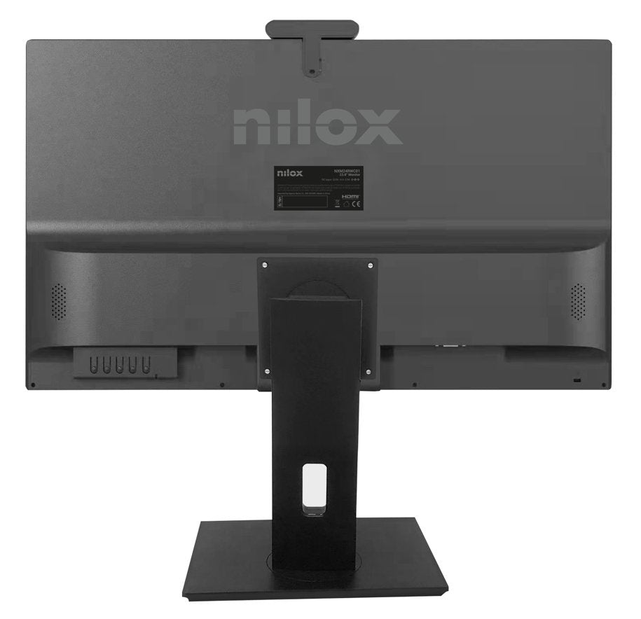 Monitor Nilox Nxm24rwc01 23,8" Fhd Vga Hdmi Regulable Pivot Vesa Webcam Negro
