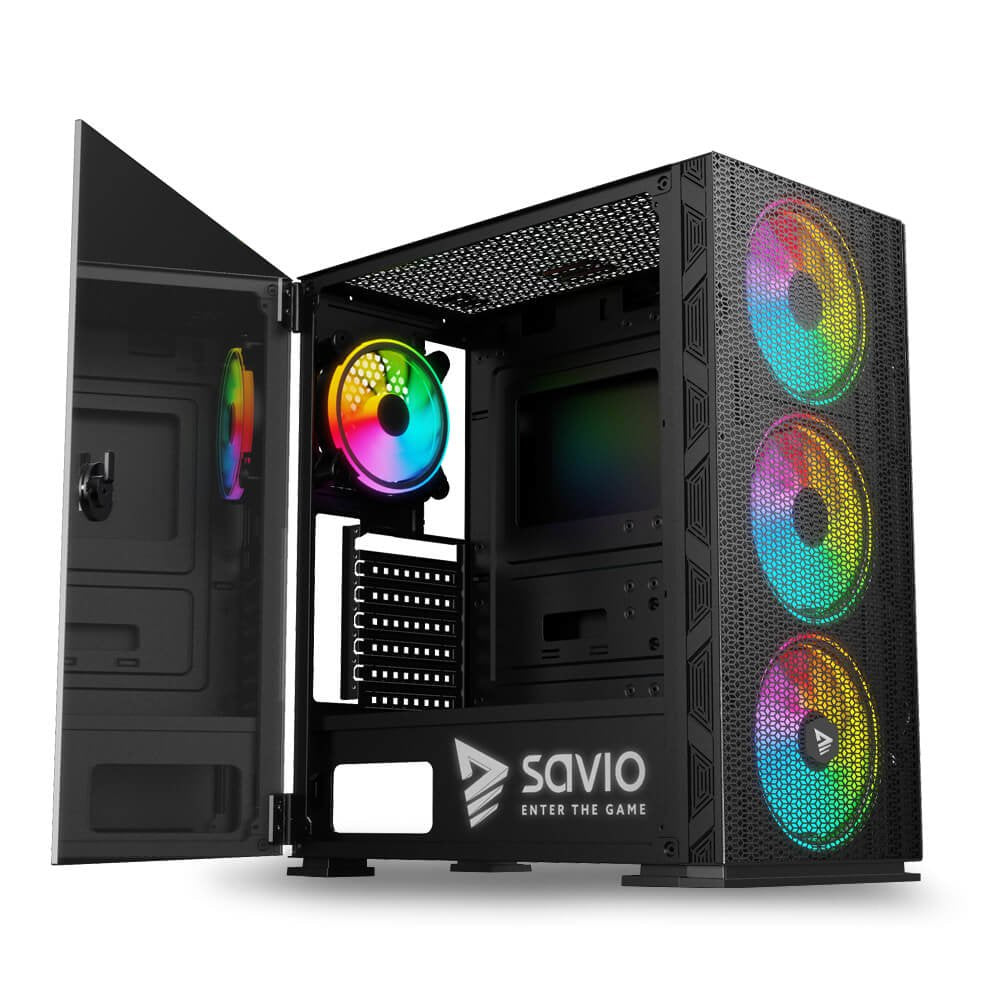 EAN 5901986046301 - Savio SAVGC-RAPTORX1 carcasa de ordenador Midi Tower Negro imagen 2