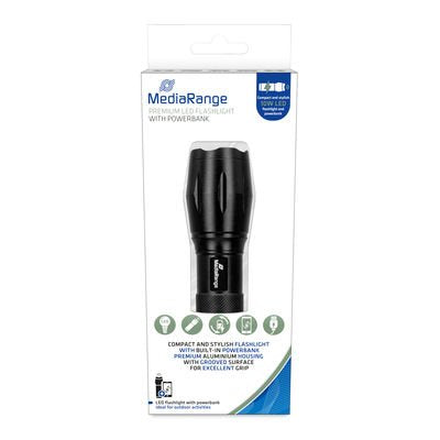 Mediarange Linterna Led Con Powerbank 1800mah Akku, Sw