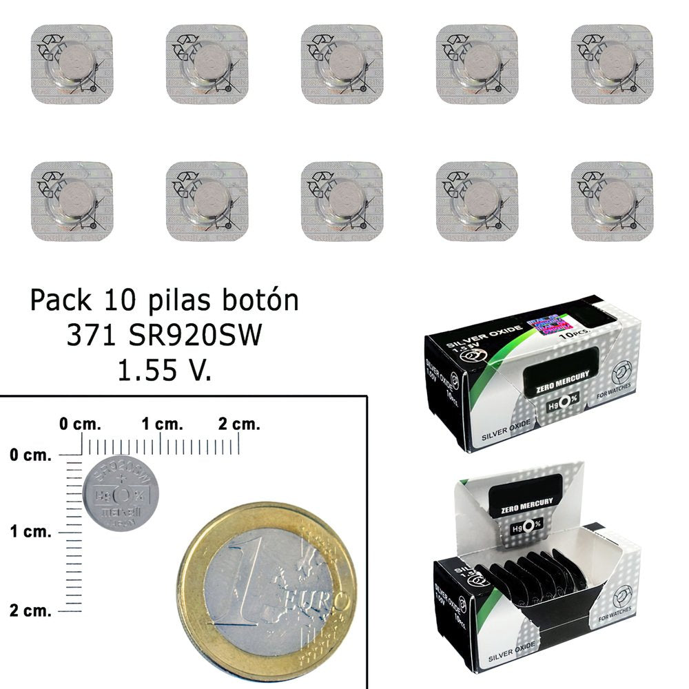 Maxell Micro Pilas Planas Óxido De Plata 1,55v - Sr0920sw 371 Caja 10u