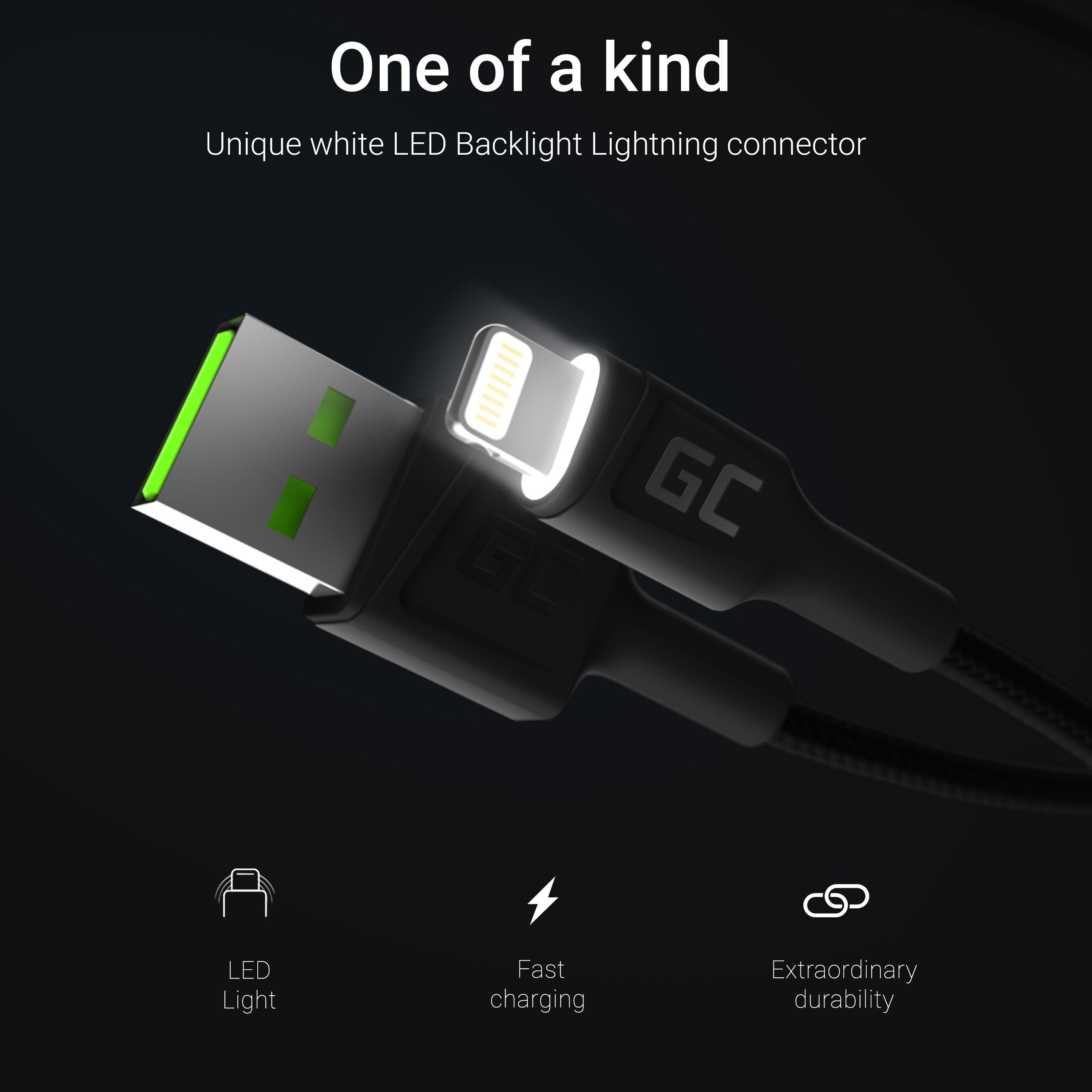 EAN 5903317229773 - Green Cell KABGC12 cable de conector Lightning 2 m Negro imagen 3