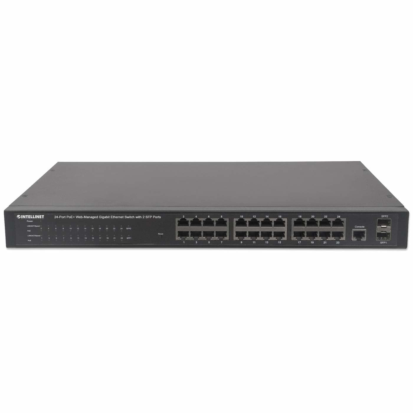 EAN 0766623560559 - Intellinet 560559 switch Gestionado Gigabit Ethernet (10/100/1000) Energía sobre Ethernet (PoE) Negro imagen 4
