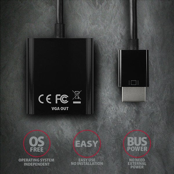 Axagon Rvh-Vgn, Hdmi -> Reductor / Adaptador Vga, Fullhd, 1920 * 1200