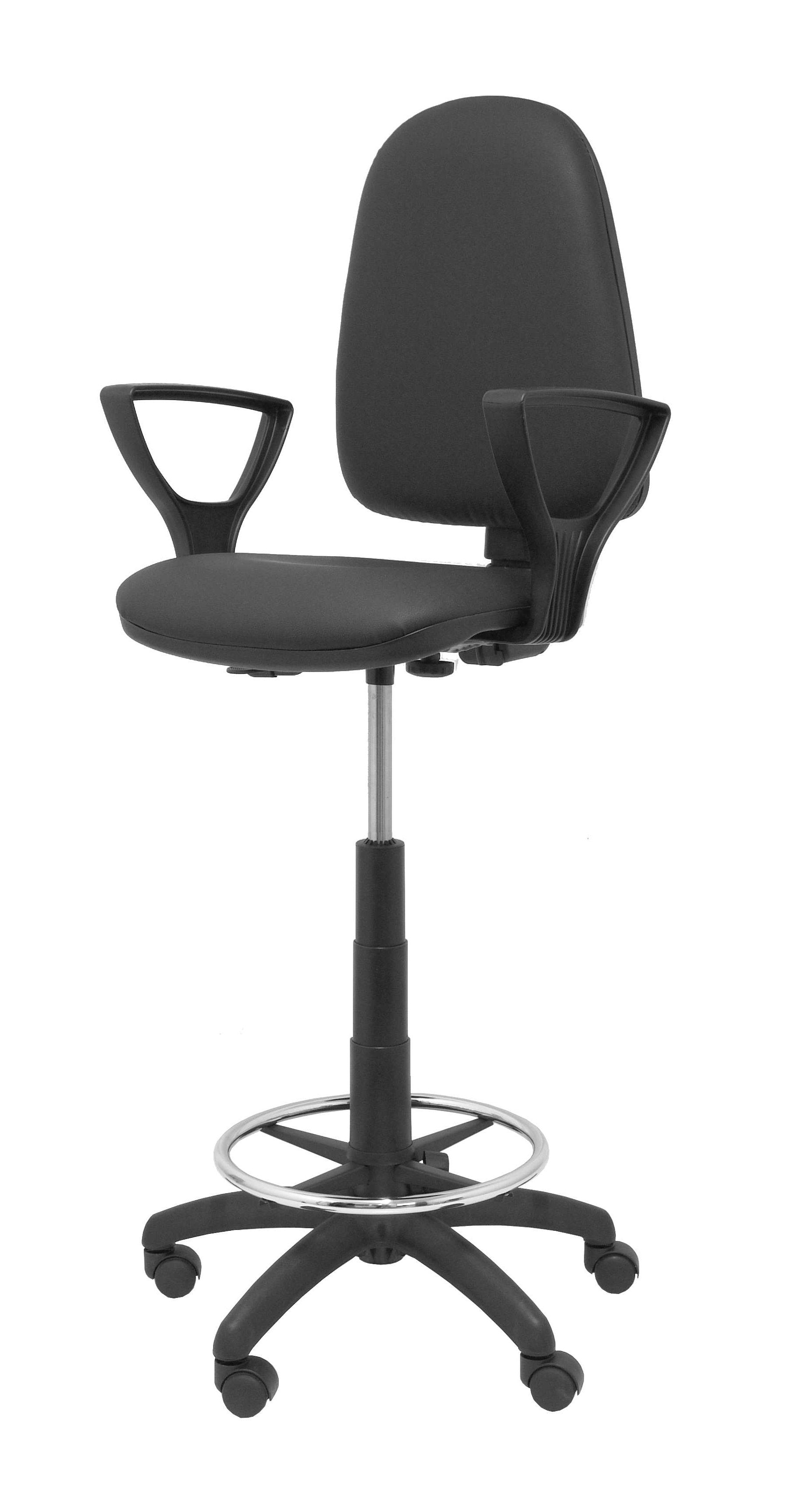 Taburete Ayna Similpiel Negro Con Brazos