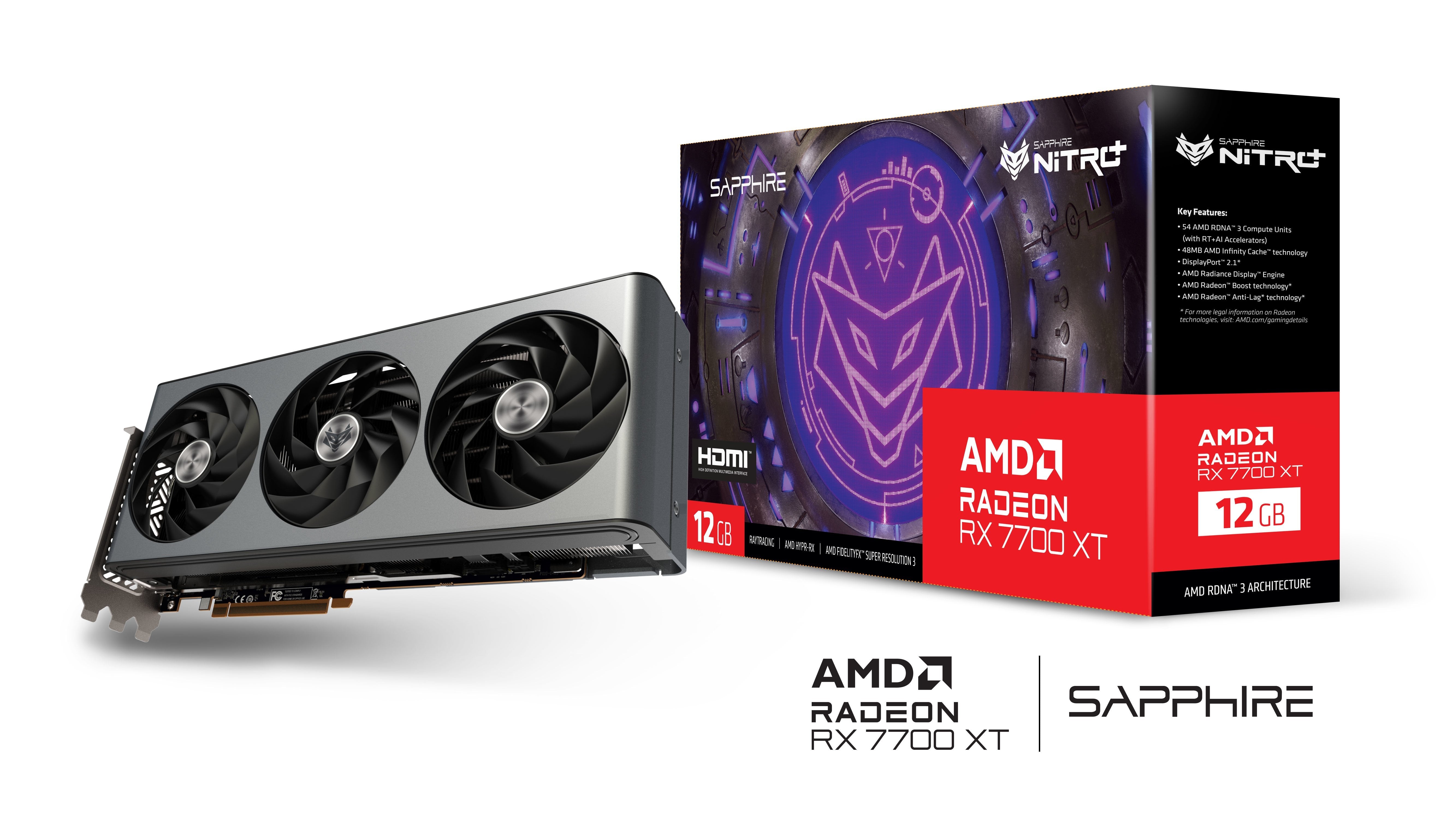 Sapphire Nitro+ Rx7700 Xt Pcie4 12gb Ddr6 2 Hdmi 2 Dp 2599mhz Clock Rgb