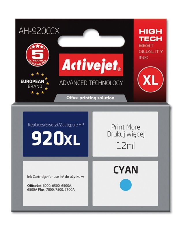 EAN 5901452158859 - Activejet AH-920CCX cartucho de tinta 1 pieza(s) Compatible Alto rendimiento (XL) Cian imagen 2