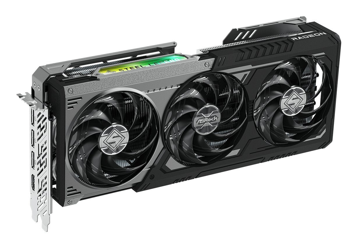 Tarjeta Gráfica Asrock Rx9070gre Steel Legend Dark De 12 Gb Con Overclocking