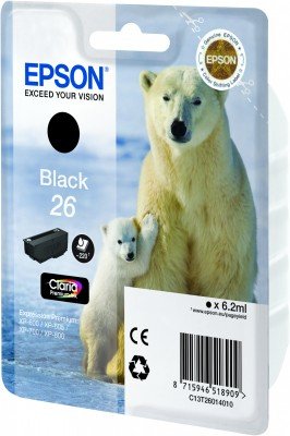 Tinta Original Epson T26 Xp 600 605 700 800 Negro