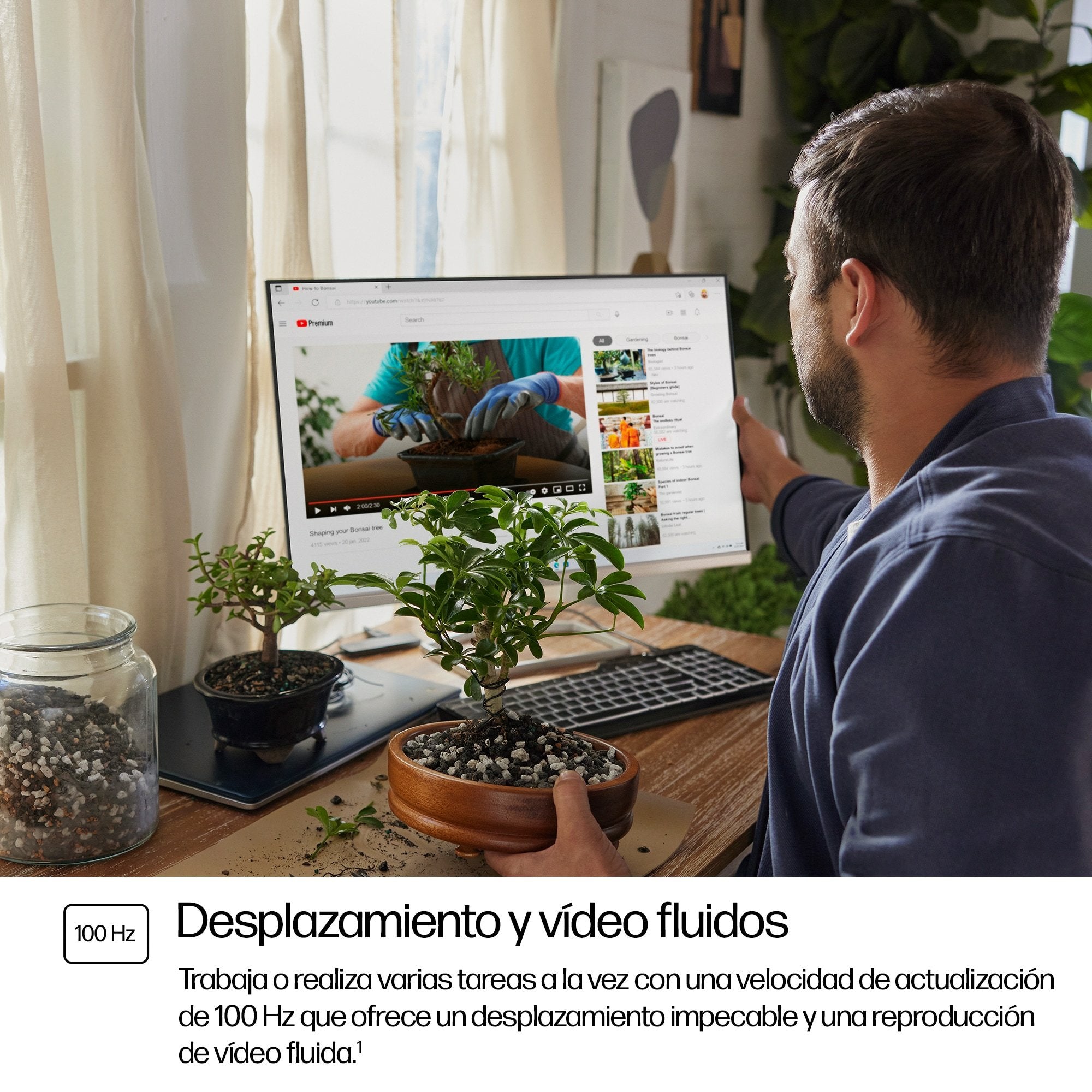 Hp 524sa, Monitor Led 23,8" Blanco/Plateado, Fullhd, Ips, Hdmi, Vga, Altavoces, Panel De 100 Hz)