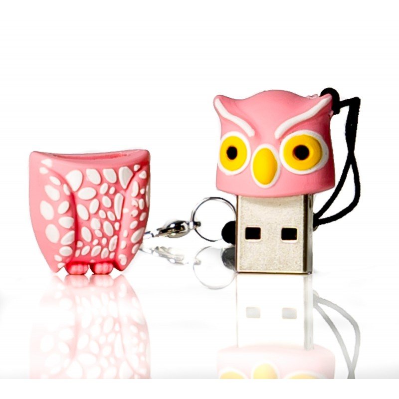 Pendrive 32gb Tech One Tech Búho Plumi Rosa Usb 2.0