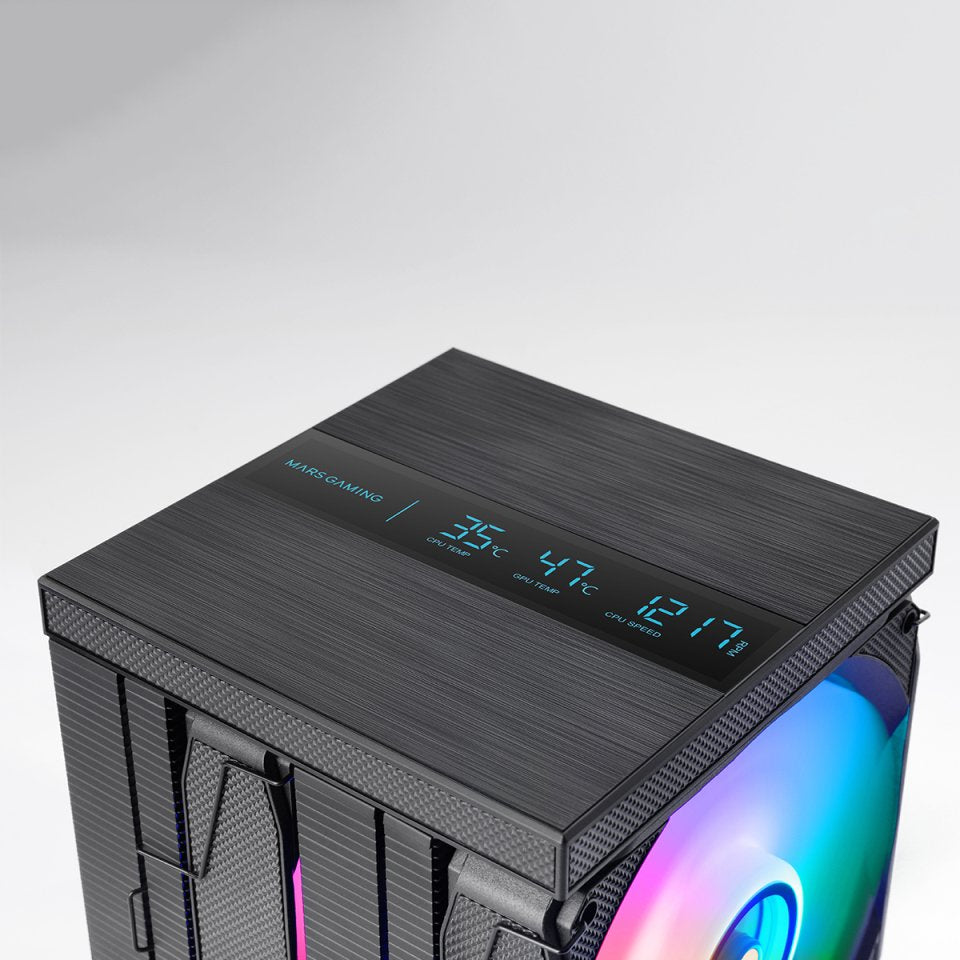 Refrigeración Cpu A-Rgb Mcpu-Lcd Pro Negro Mars Gaming Lcd / 120 Mm Argb / 6 Heatpipes / Tdp 300w / Intel & Amd