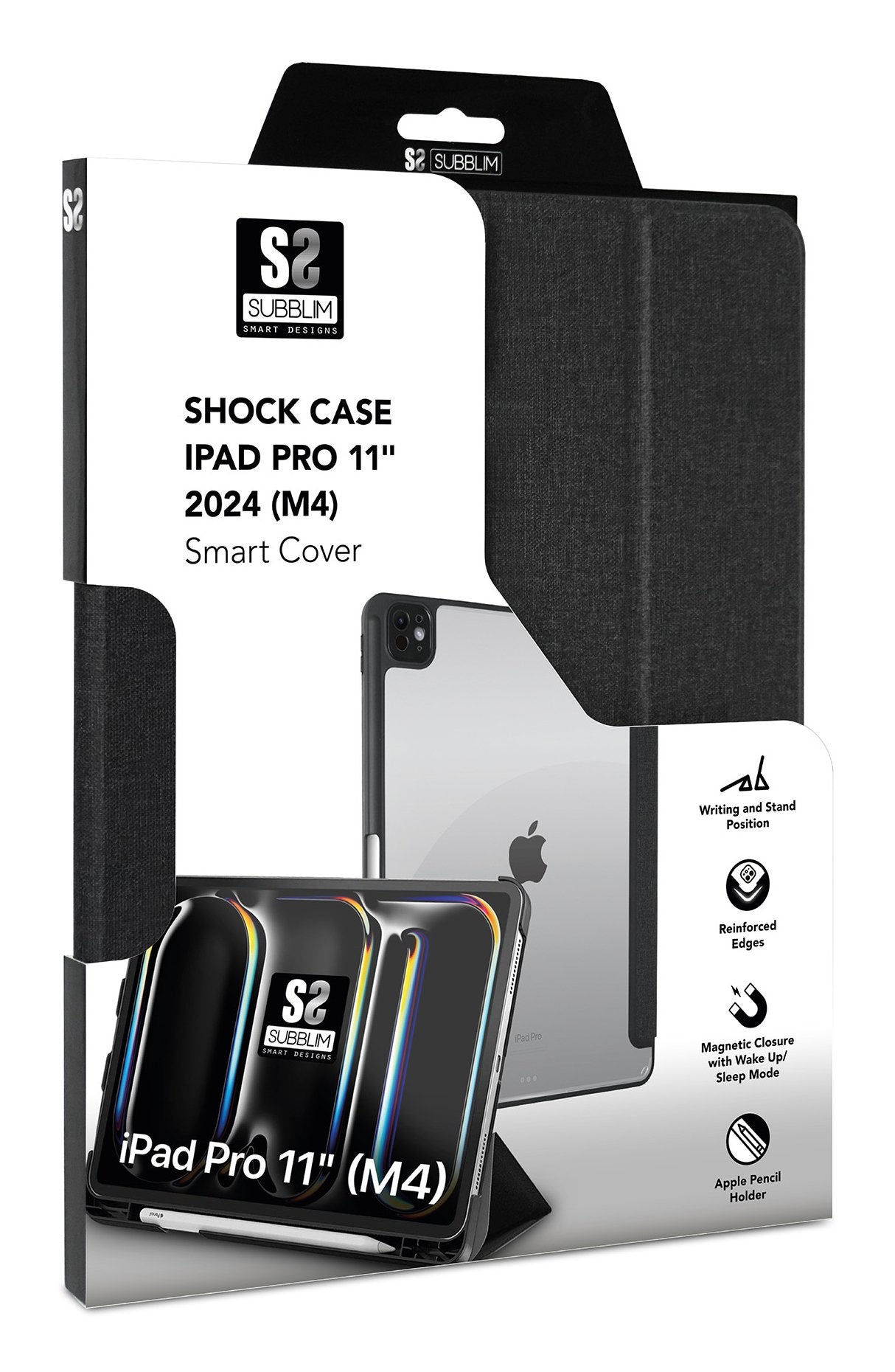 Funda Subblim Clear Shock Case Para Ipad Pro 11' 2024 M4 Negra