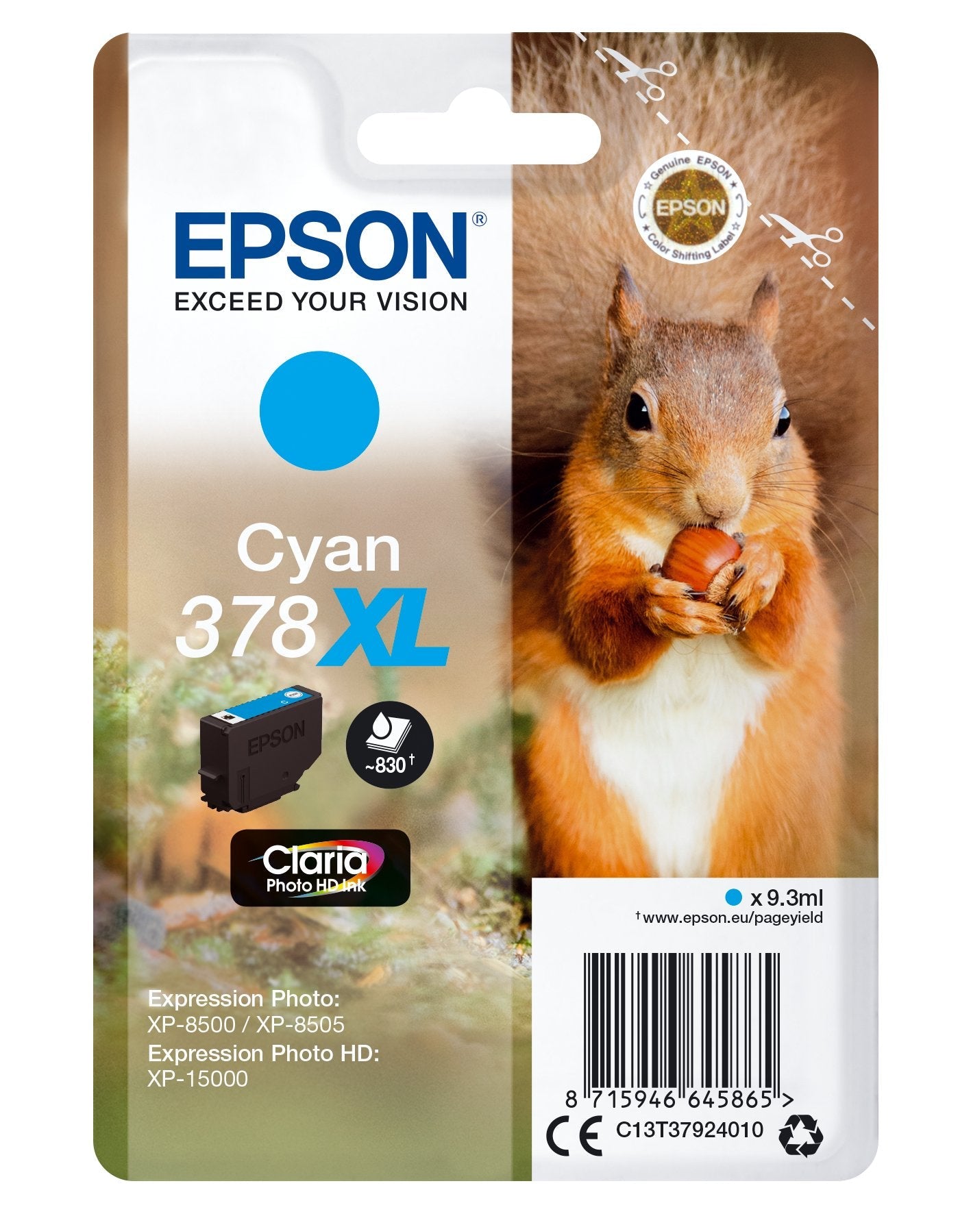 Epson Tinta Cian Xp-8500, 8505, 15000 - Nº 378xl (Claria Photo Hd)