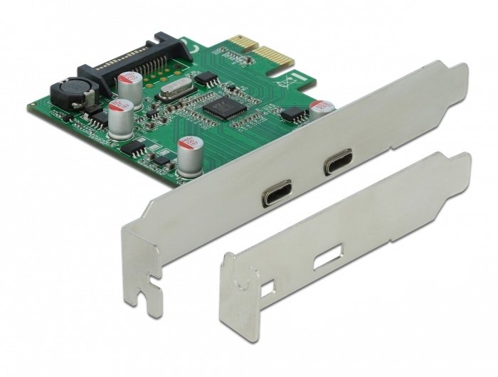 Tarjeta Delock Pci Express X1 Para 2 Tomas Usb Externas (Usb 3.2 Gen 1) Type-C 