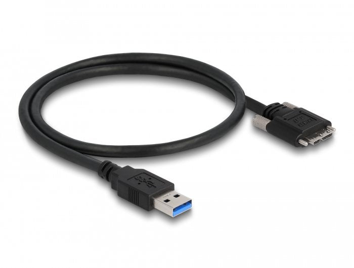 Delock Usb 5 Gbps Cable Typ-A Stecker Zu Typ Micro-B Stecker Mit Schrauben 0,5 M