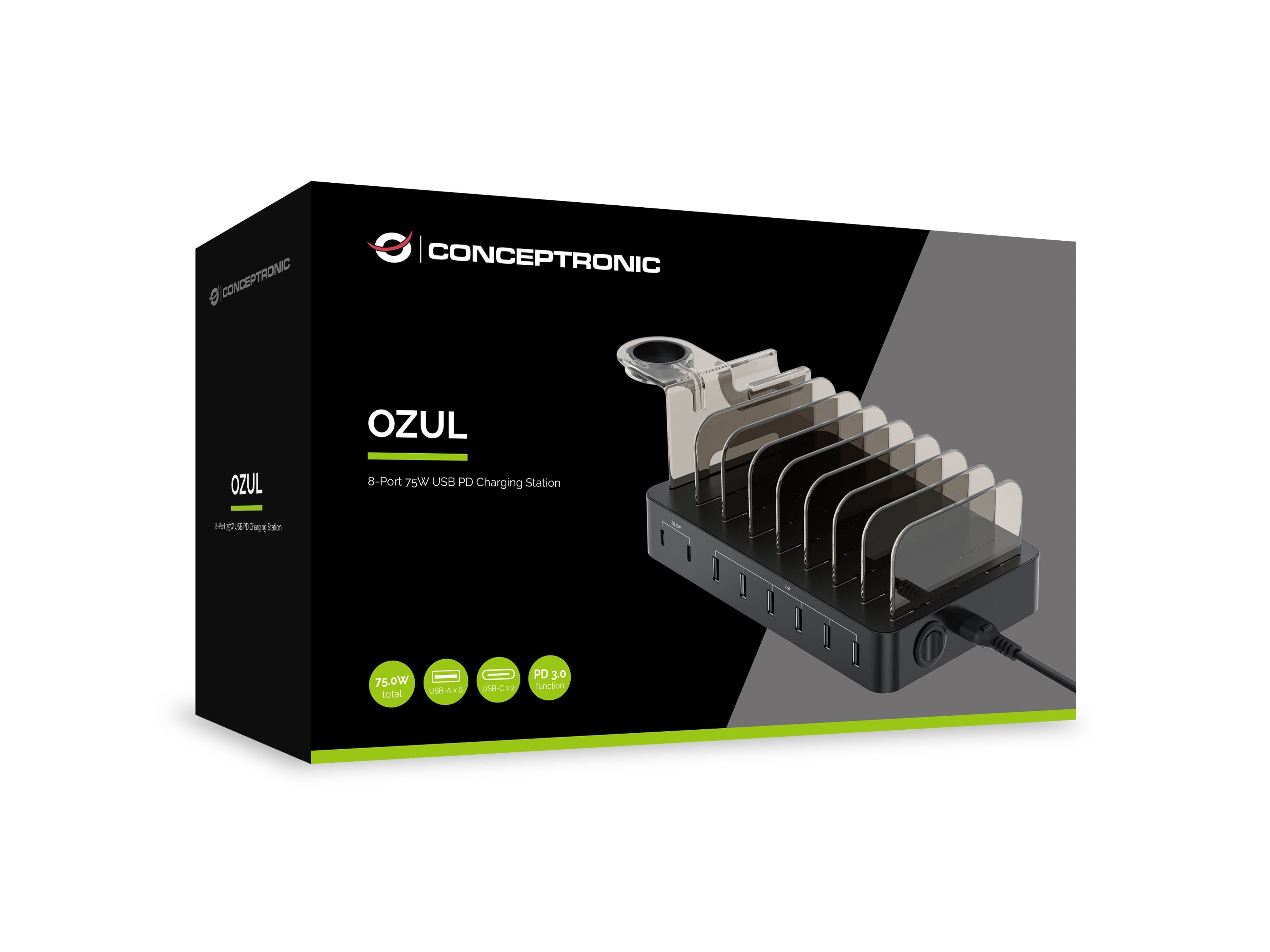 EAN 4015867226612 - Conceptronic OZUL02B cargador de dispositivo móvil Universal Negro Corriente alterna Interior imagen 3