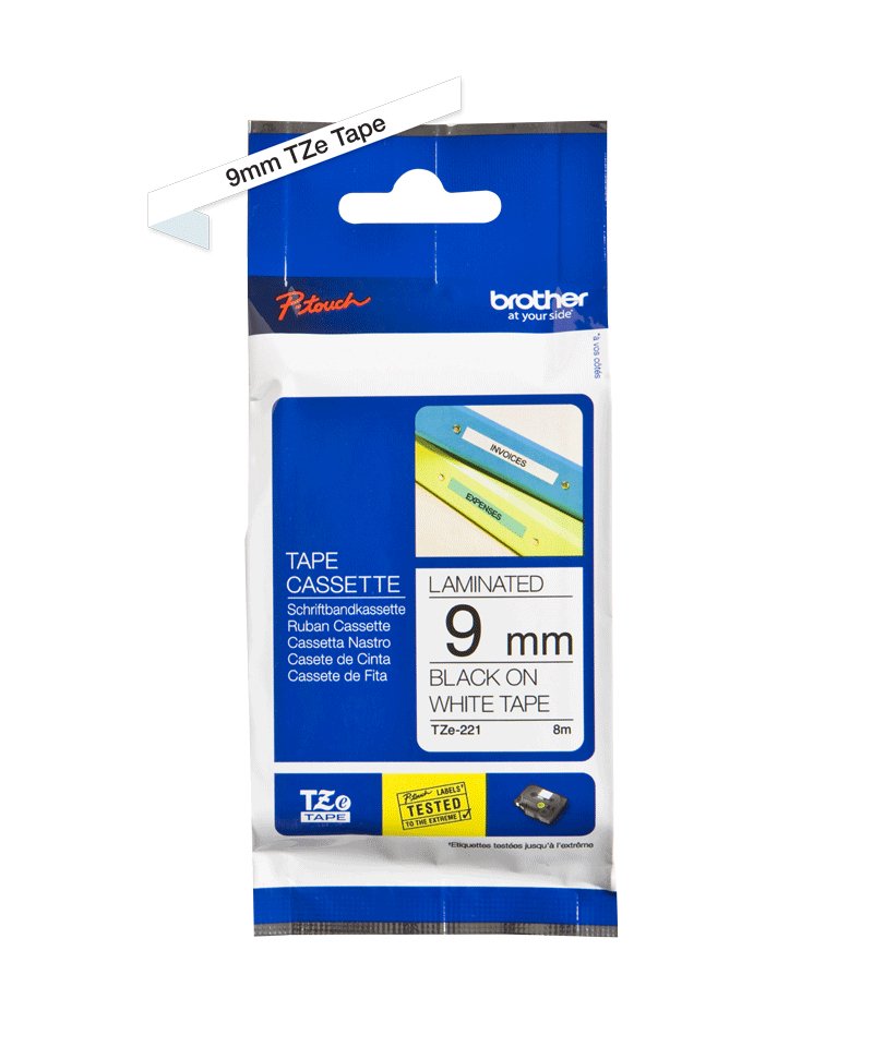 EAN 0012502625674 - Brother TZE-221 cinta para impresora de etiquetas Negro sobre blanco imagen 2