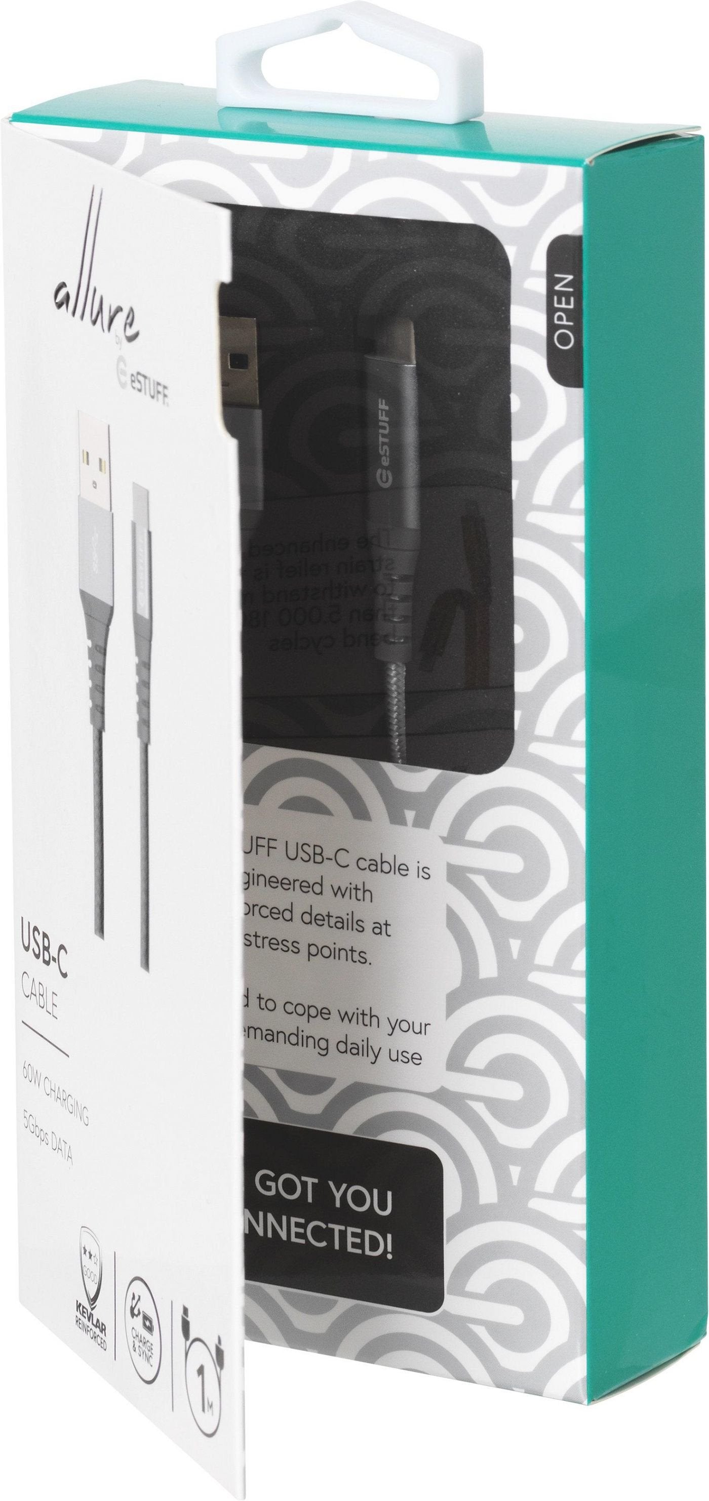 EAN 5706998553522 - eSTUFF ES605151 cable USB USB 3.2 Gen 1 (3.1 Gen 1) 1 m USB C USB A Gris imagen 3